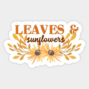 leaves and sunflowers Sticker